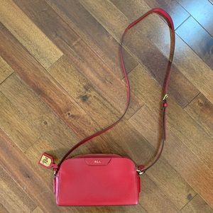 Lauren Ralph Lauren Red Leather Crossbody